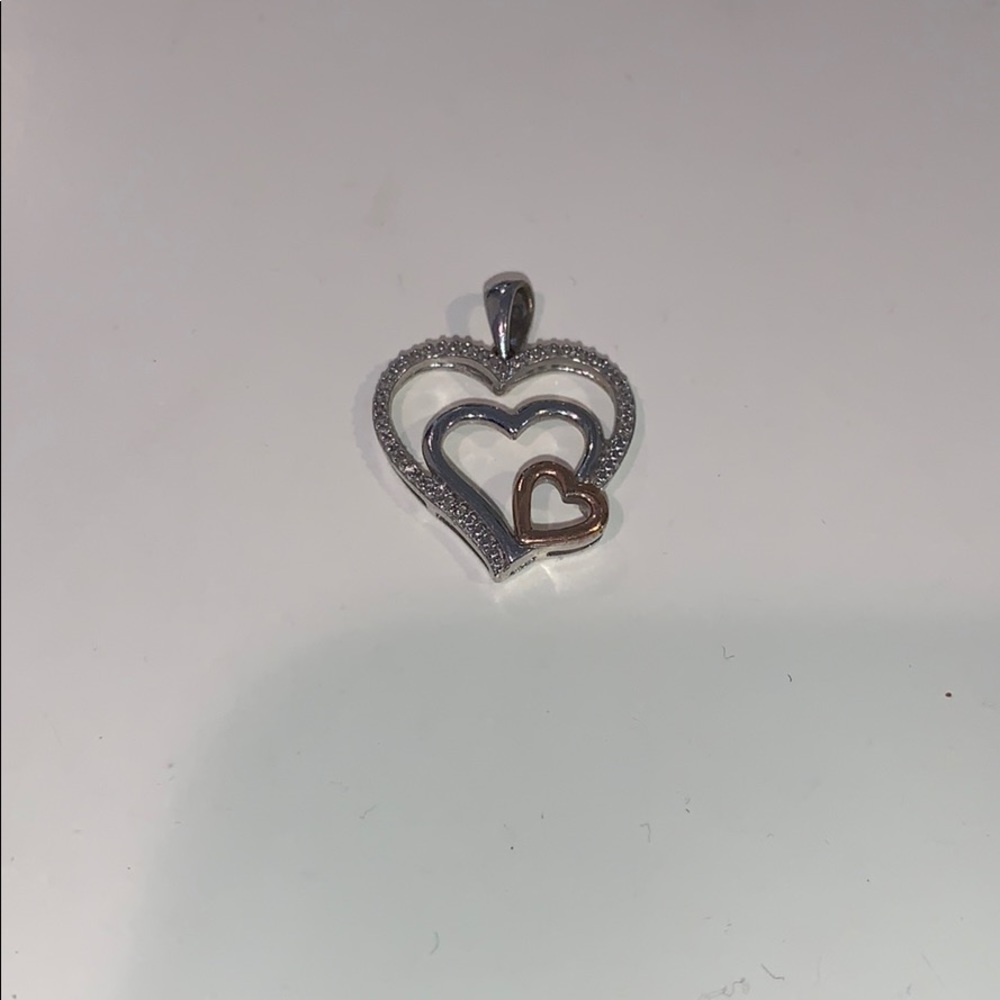 Triple Heart Tricolor Necklace Pendant